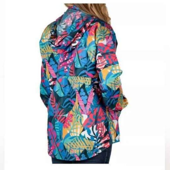 Lauren James Anorak Tropical Print Rain Jacket ** SZ M - Picture 2 of 11